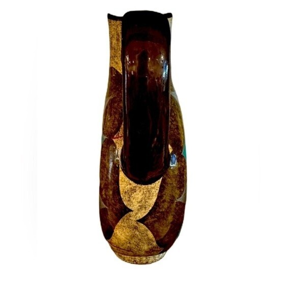 Mexican Cabo San Lucas Clay Pottery Floral Turquoise Pattern Pitcher By Domingo - Picture 4 of 12